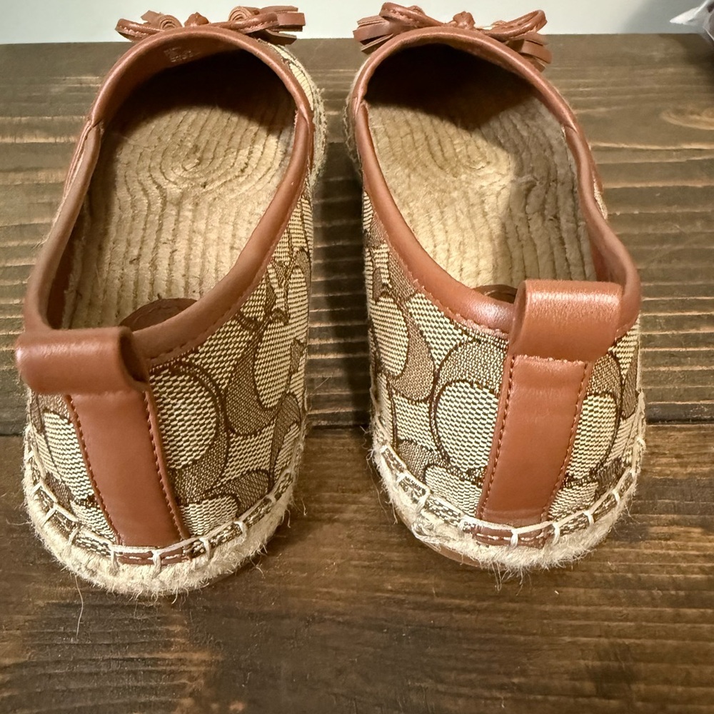 Coach Tan and Brown Monogram Loafers. Women’s size 7 1/2 $75 - Picture 2 of 4